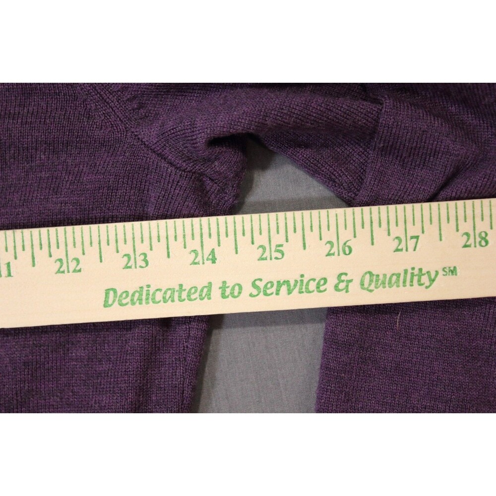 Jos A. Bank Traveler 100% Merino Wool Sweater Long Sleeve Purple Sz XXL - Picture 7 of 9